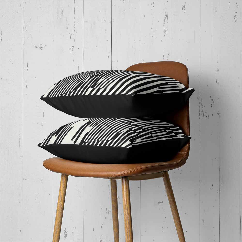 Op-Art Razzle Dazzle Pillow - Black and White