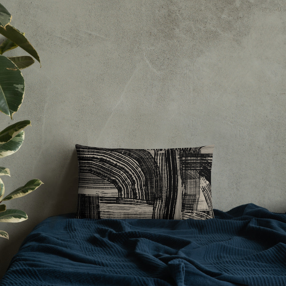 Rake Brush - Abstract Painted Pillow