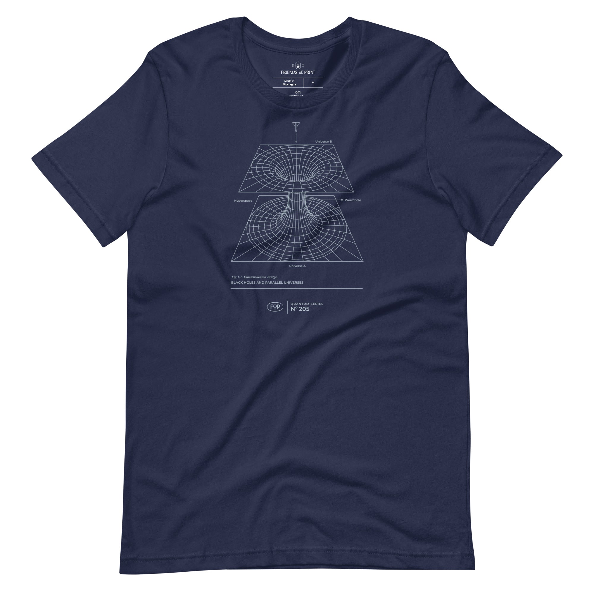 Einstein-Rosen Wormhole Navy T-Shirt Unisex