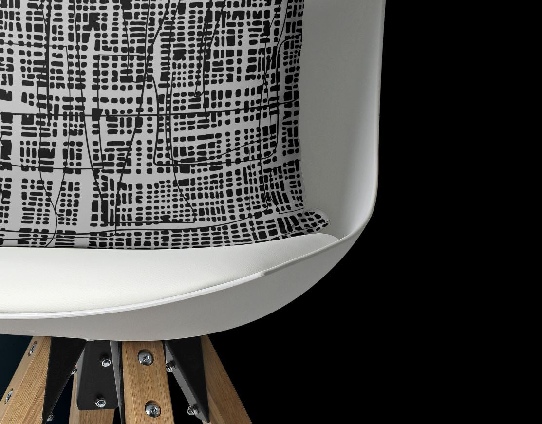 City Grid Pillow - Modern black and white monotone pillow