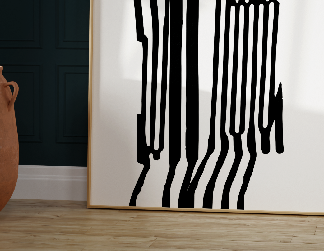 Zebra Crossing Art Print - Minimalist Abstract Black and White Print by Ja.Coba Artist