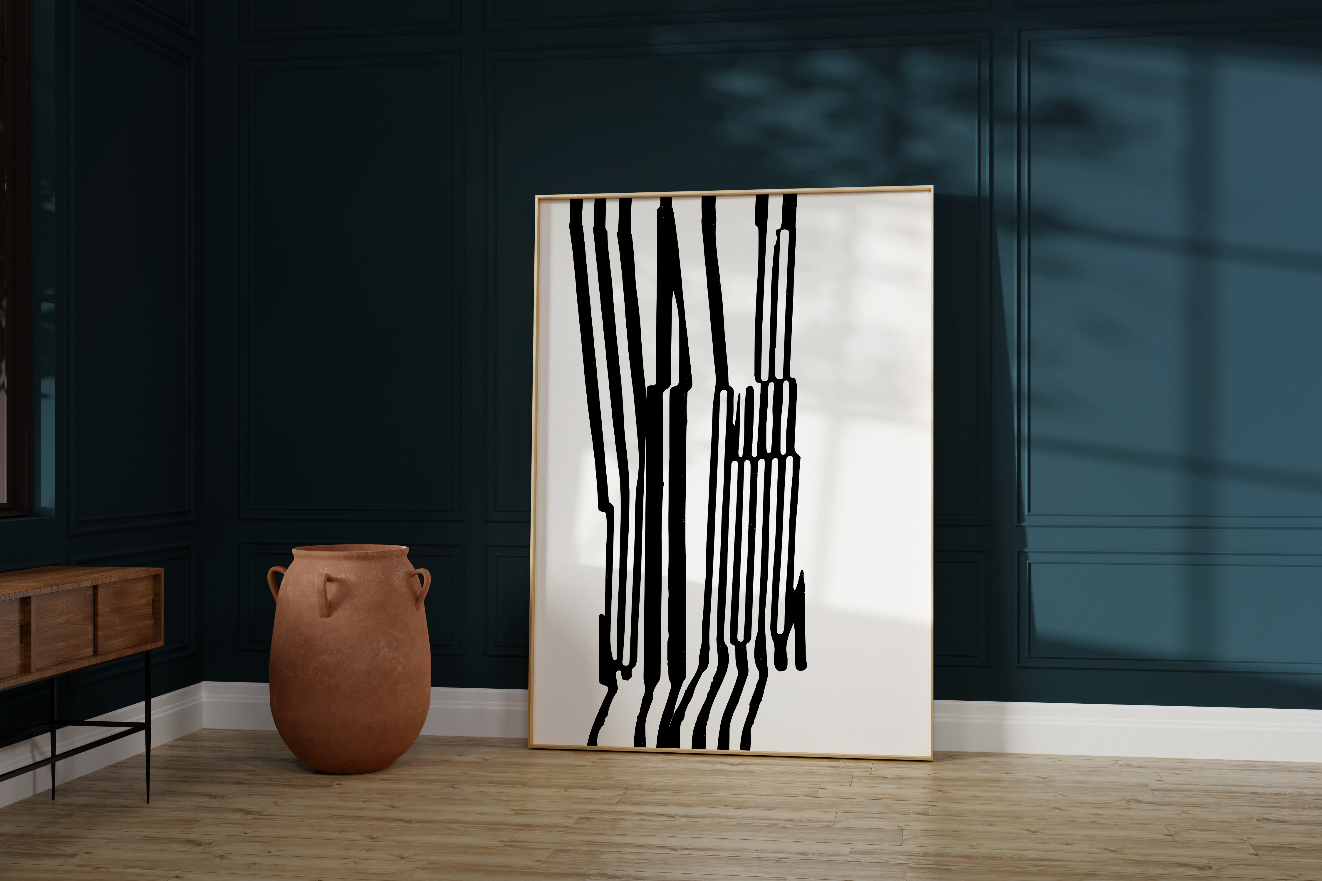 Zebra Crossing Art Print - Minimalist Abstract Black and White Print by Ja.Coba Artist