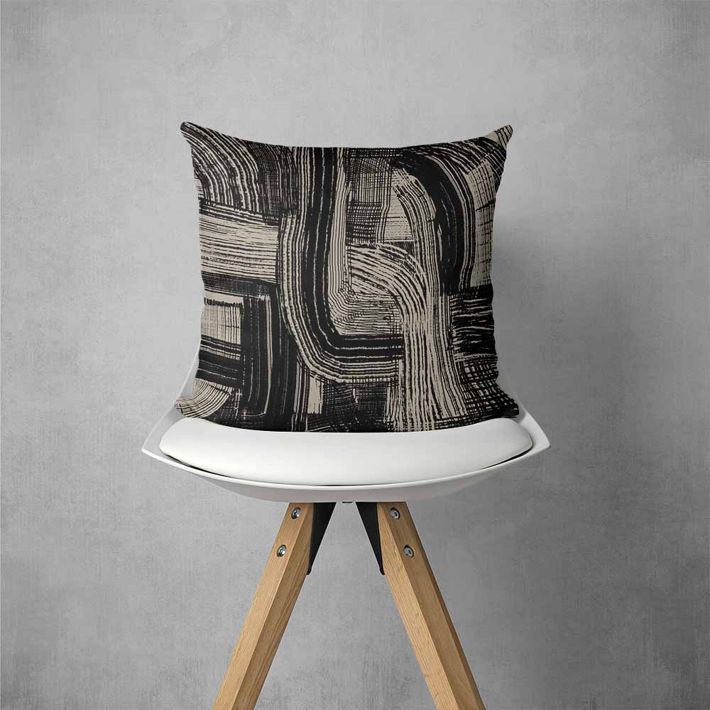 Rake Brush  - Abstract Painted Pillow