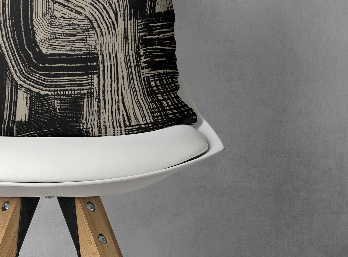 Rake Brush  - Abstract Painted Pillow