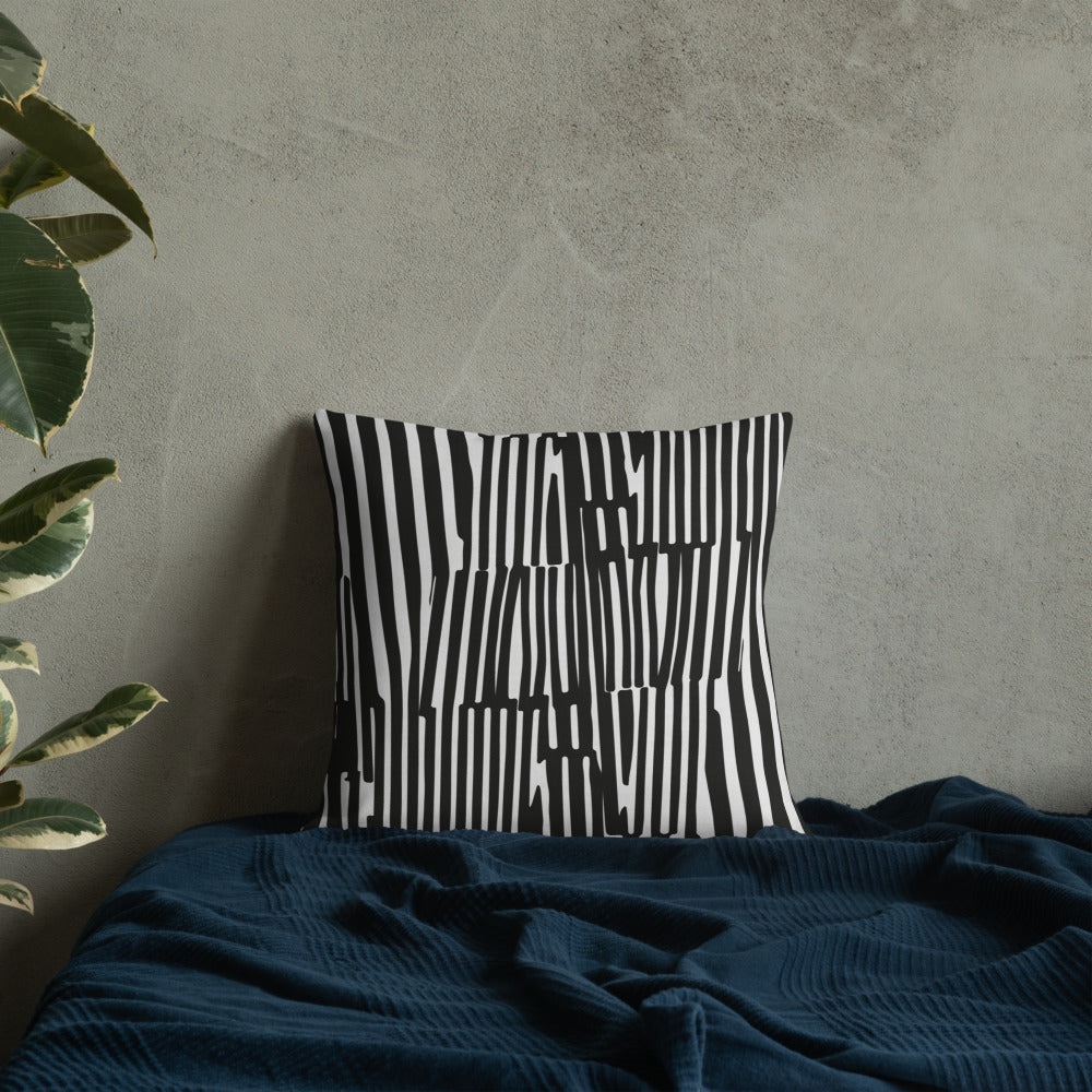Op-Art Razzle Dazzle Pillow - Black and White