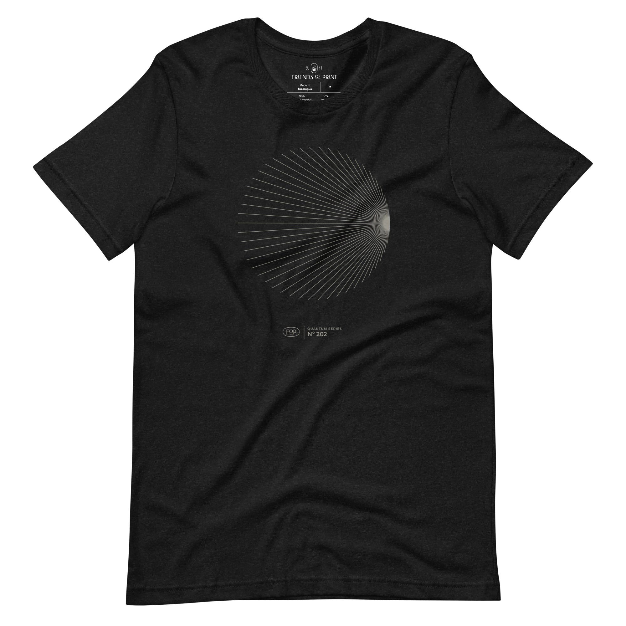 Black Modernist Sunburst T-Shirt Unisex : FOP Quantum Series