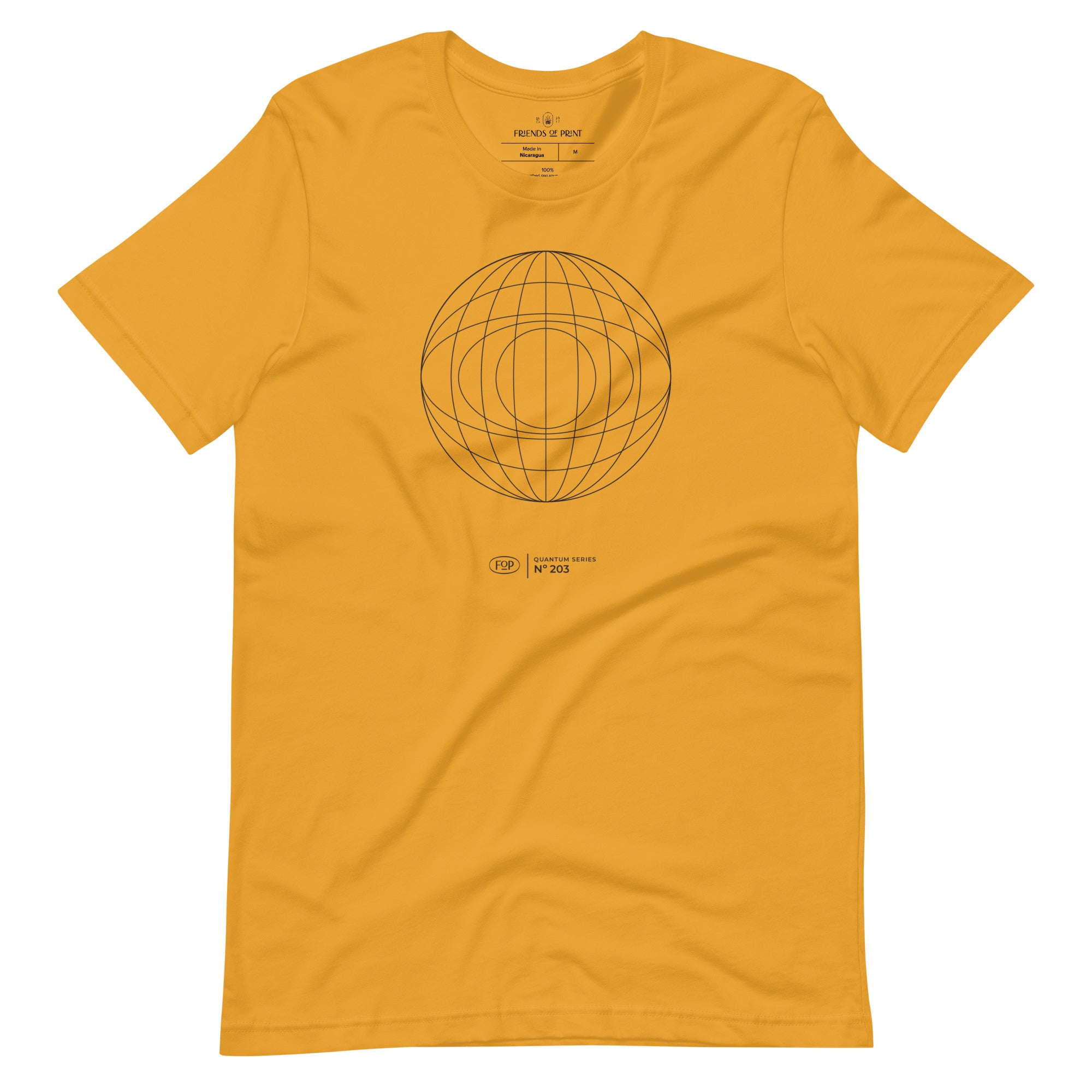 Mustard Modernist Graphic Globe T-Shirt